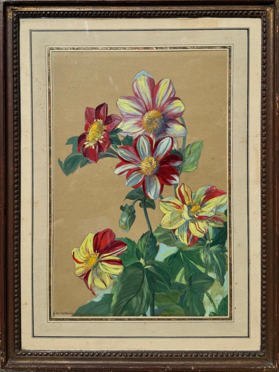 Henry De Waroquier (1881-1970) Flowers 1904 Oil On Paper 