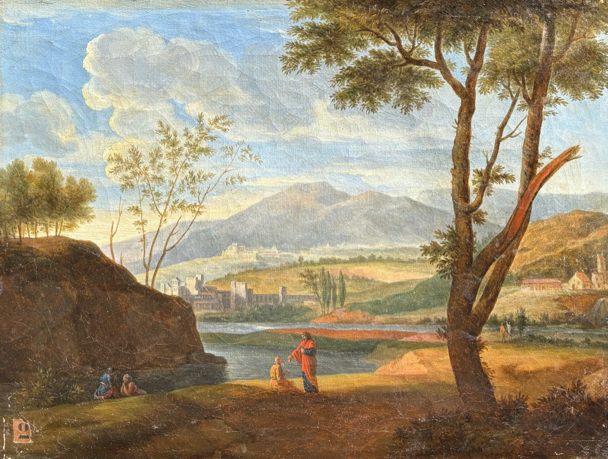 Neoclassical School, Late 18th Century, Italy, Antique Painting, Oil On Canvas 