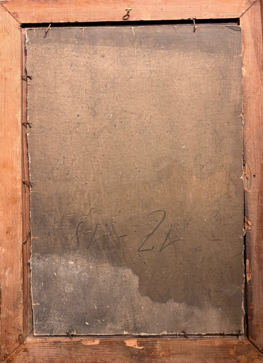 École française vers 1900 Portrait de Dandy Huile sur carton-photo-4