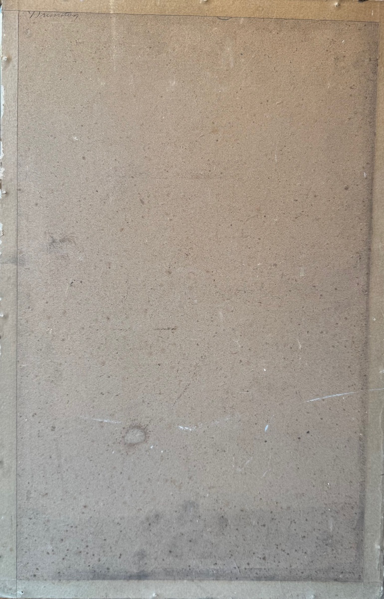 Nu vers 1900 huile sur papier -photo-1