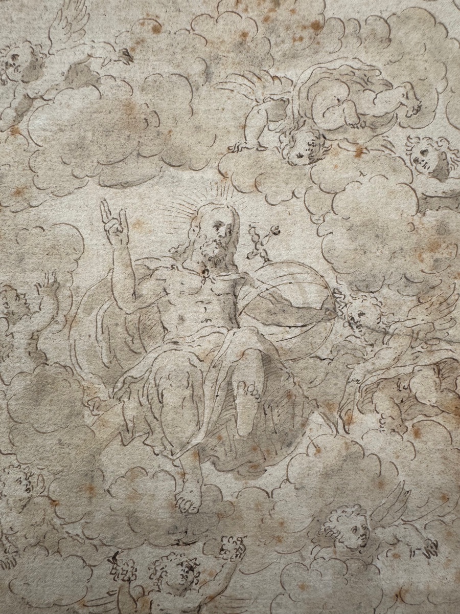 École italienne vers 1600 Christ dessin ancien religieux -photo-3