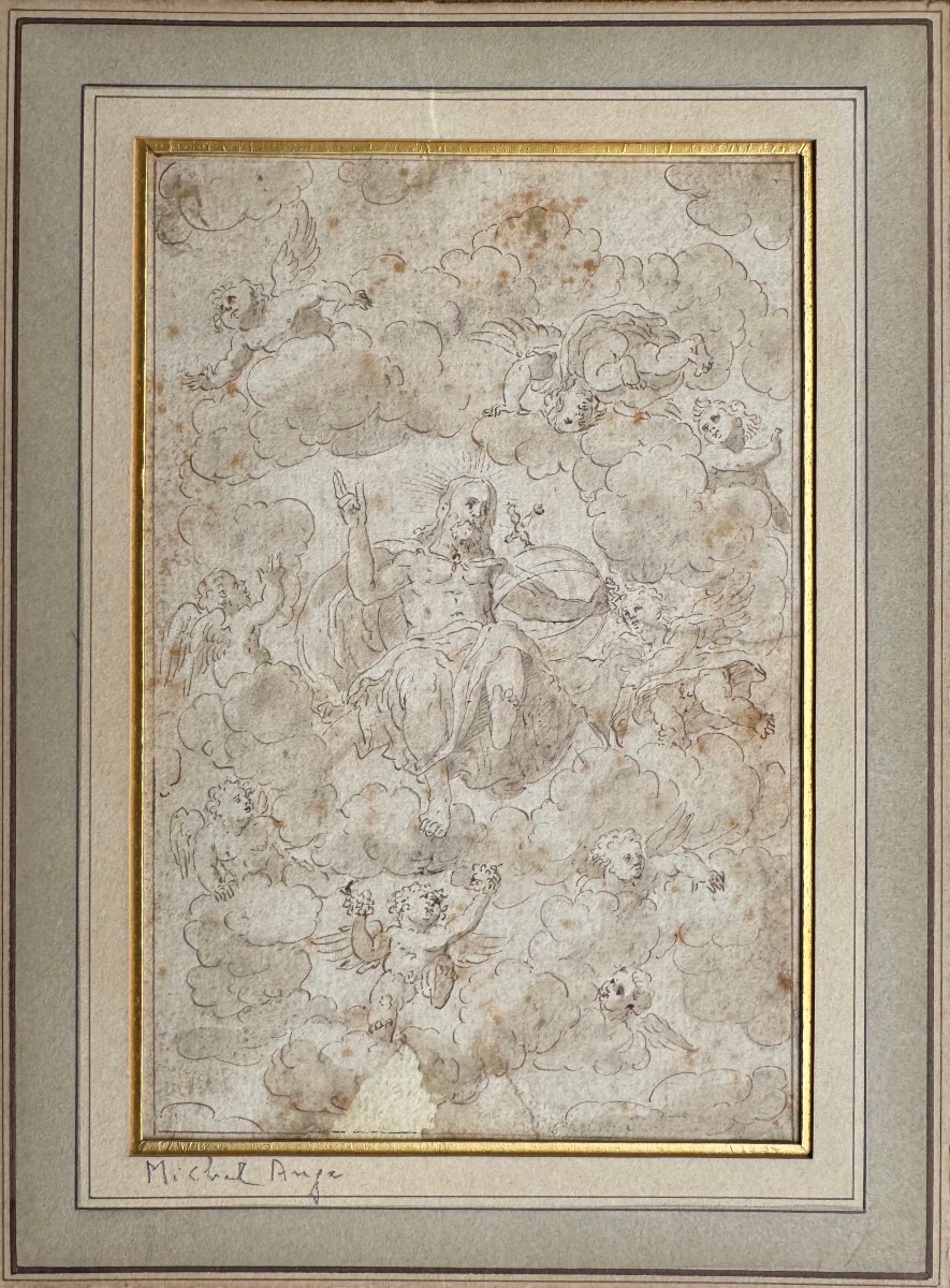 École italienne vers 1600 Christ dessin ancien religieux -photo-2