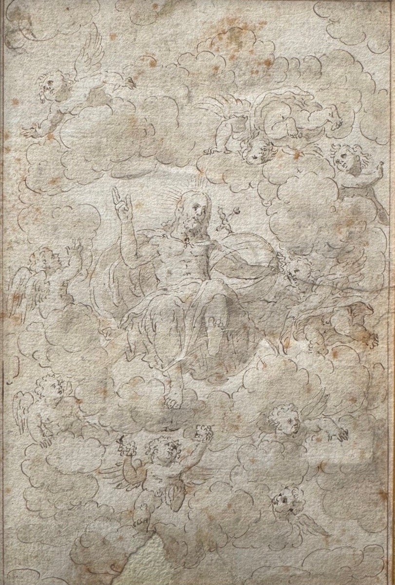 École italienne vers 1600 Christ dessin ancien religieux 