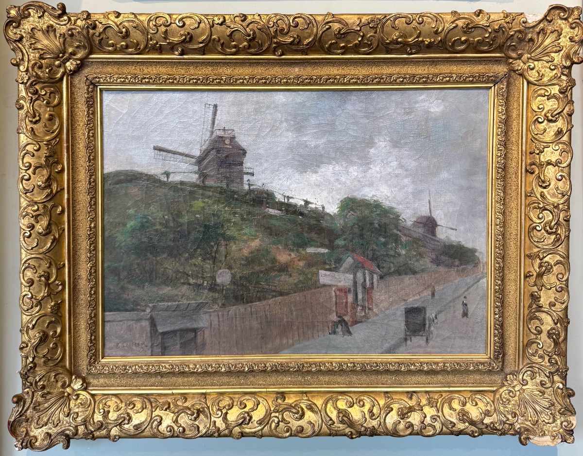 Frédéric Grasset (1848–1911) Montmartre, Ca. 1870, Antique Painting