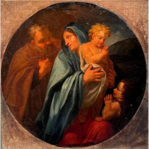 Italian School 18th Century Holy Family Old Painting