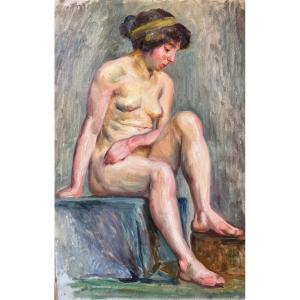 Nude Circa 1900 Oil On Paper