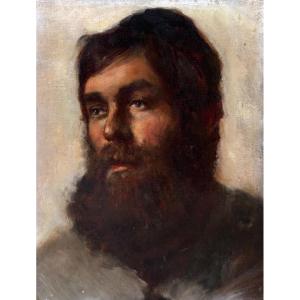 École étrangère XIXe Portrait d’homme Juif huile sur toile