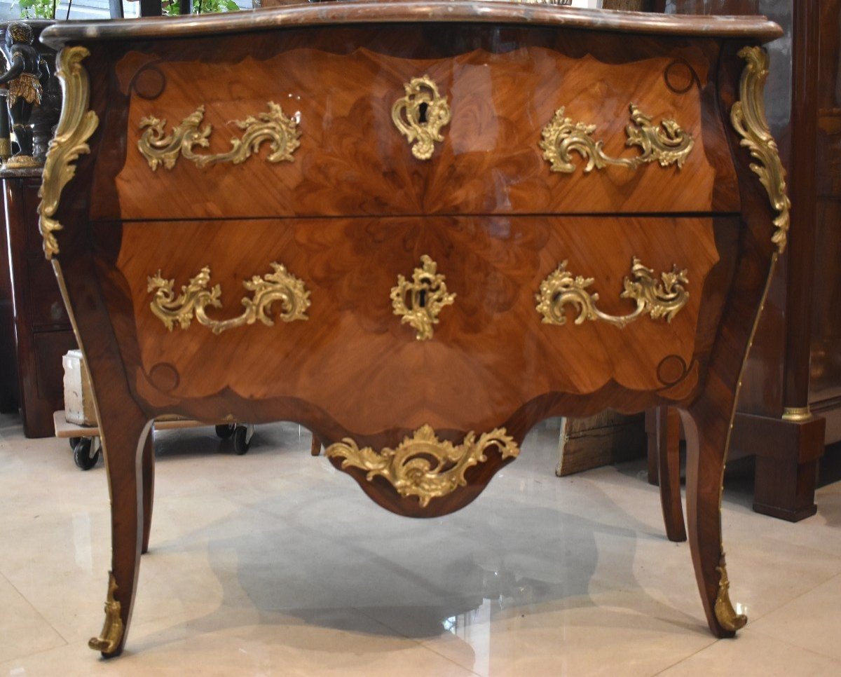 Commode Sauteuse Estampillée P. Roussel Epoque Louis XV XVIII ème-photo-2
