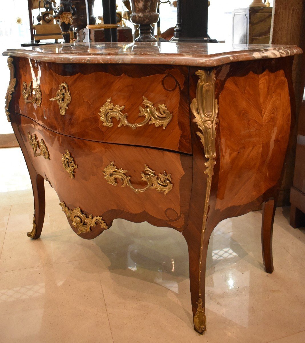 Commode Sauteuse Estampillée P. Roussel Epoque Louis XV XVIII ème-photo-4