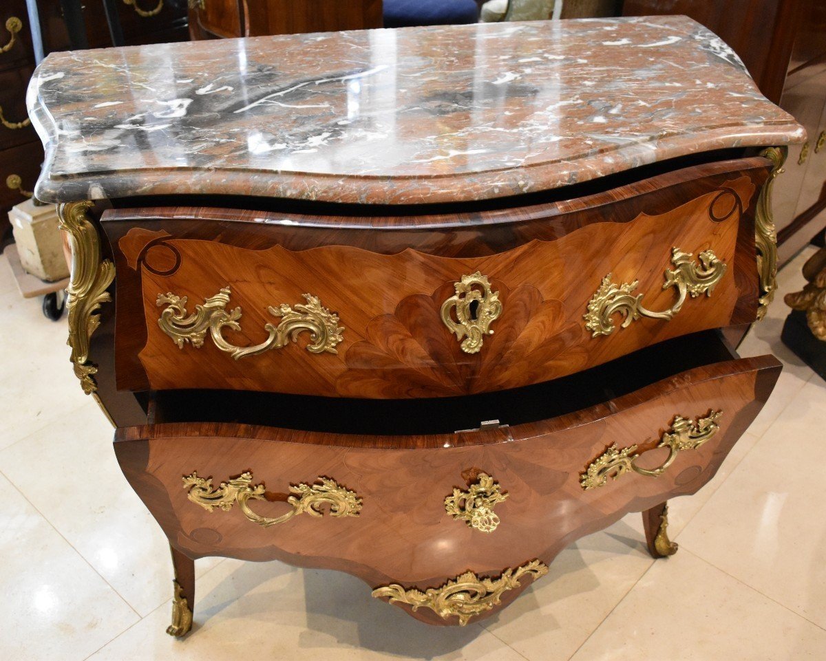 Commode Sauteuse Estampillée P. Roussel Epoque Louis XV XVIII ème-photo-3