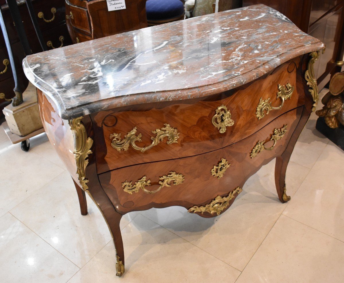 Commode Sauteuse Estampillée P. Roussel Epoque Louis XV XVIII ème-photo-8