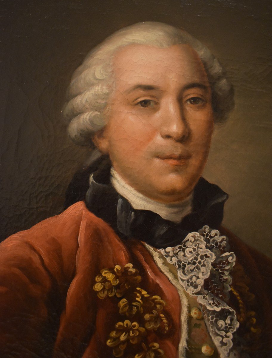 Paire De Portraits "Comte De Buffon Et Son Epouse" D'Aprés François-Hubert Drouais XVIII ème-photo-2