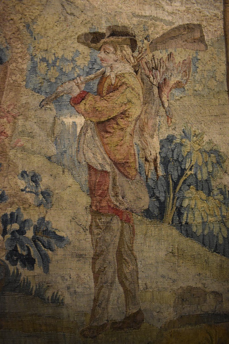 Tapisserie D'Aubusson "Le Chasseur" Epoque Louis XV XVIII ème-photo-1