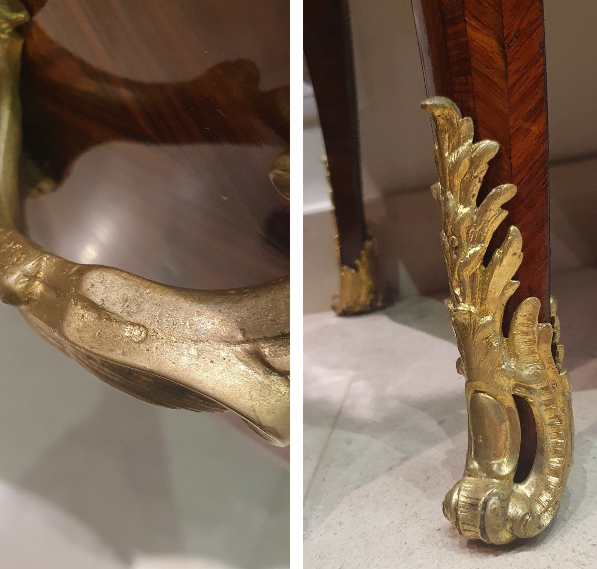 Commode "Arbalète" Estampillée I.C. SAUNIER Bronzes "C" Couronnés Epoque Louis  XV XVIII ème-photo-5
