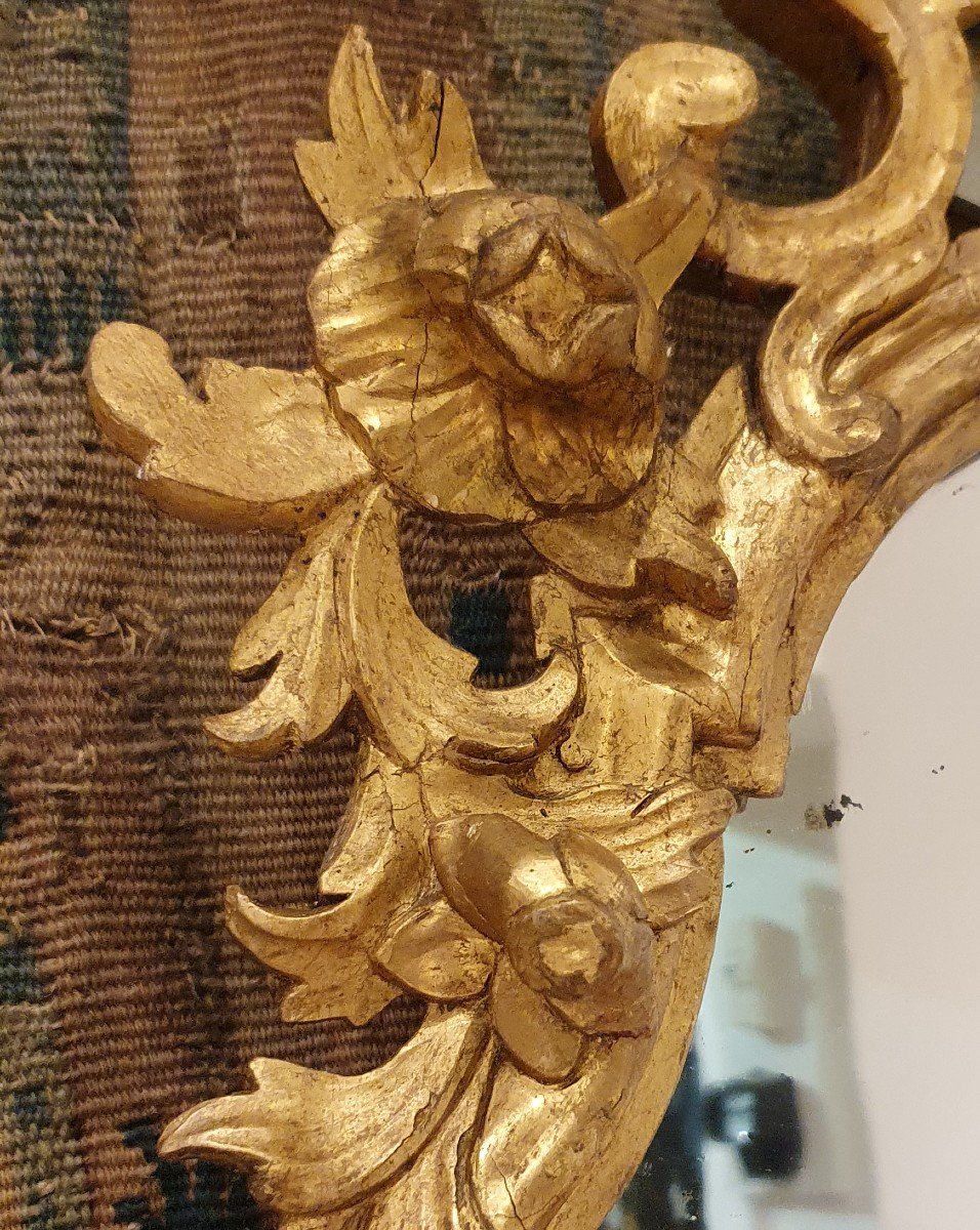 Mirror In Carved And Gilded Wood Italy End XVIII-photo-2