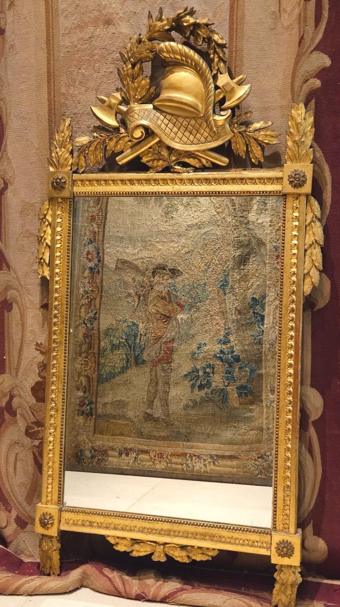 Large Mirror In Carved And Gilded Wood Louis XVI XVIIIth Period