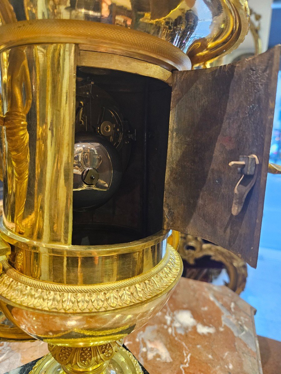 Importante Pendule En Bronze Doré Attribuée à Pierre-Philippe Thomire Epoque Empire XIX ème -photo-8