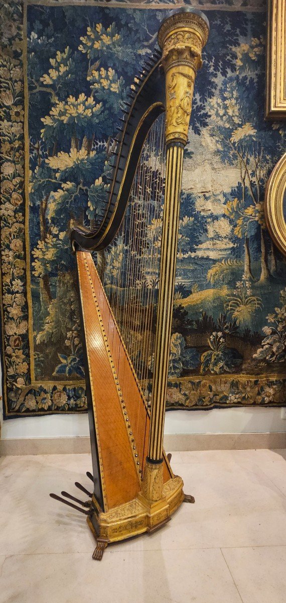 Harp Signed "naderman In Paris" Around 1800 Empire Period 19th-photo-4