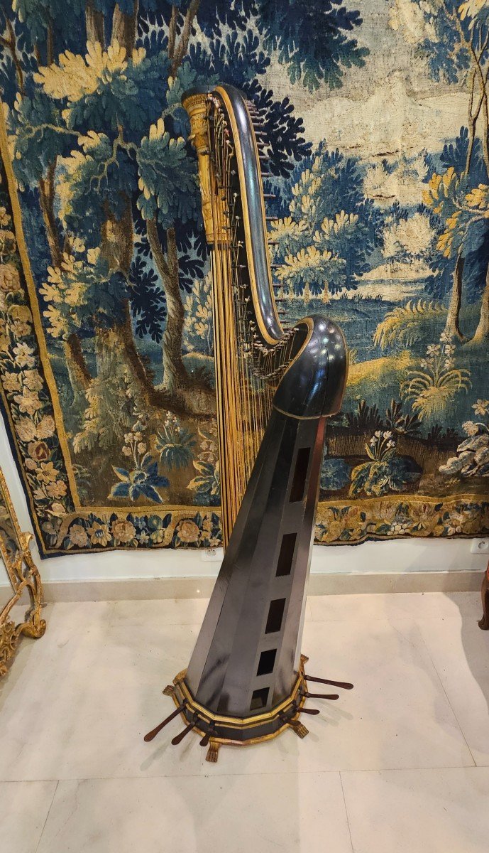 Harp Signed "naderman In Paris" Around 1800 Empire Period 19th-photo-1