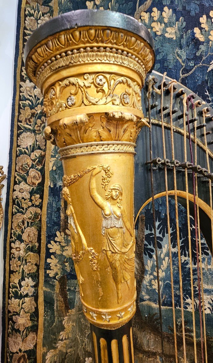 Harp Signed "naderman In Paris" Around 1800 Empire Period 19th-photo-5