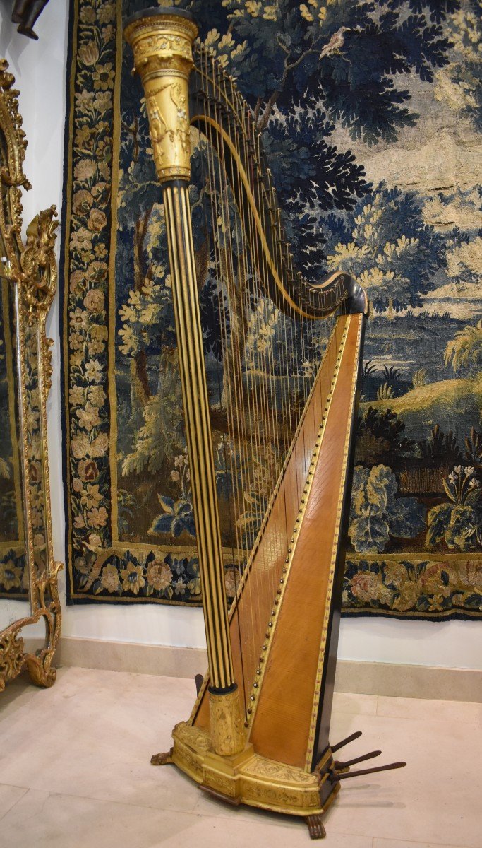Harp Signed "naderman In Paris" Around 1800 Empire Period 19th-photo-6
