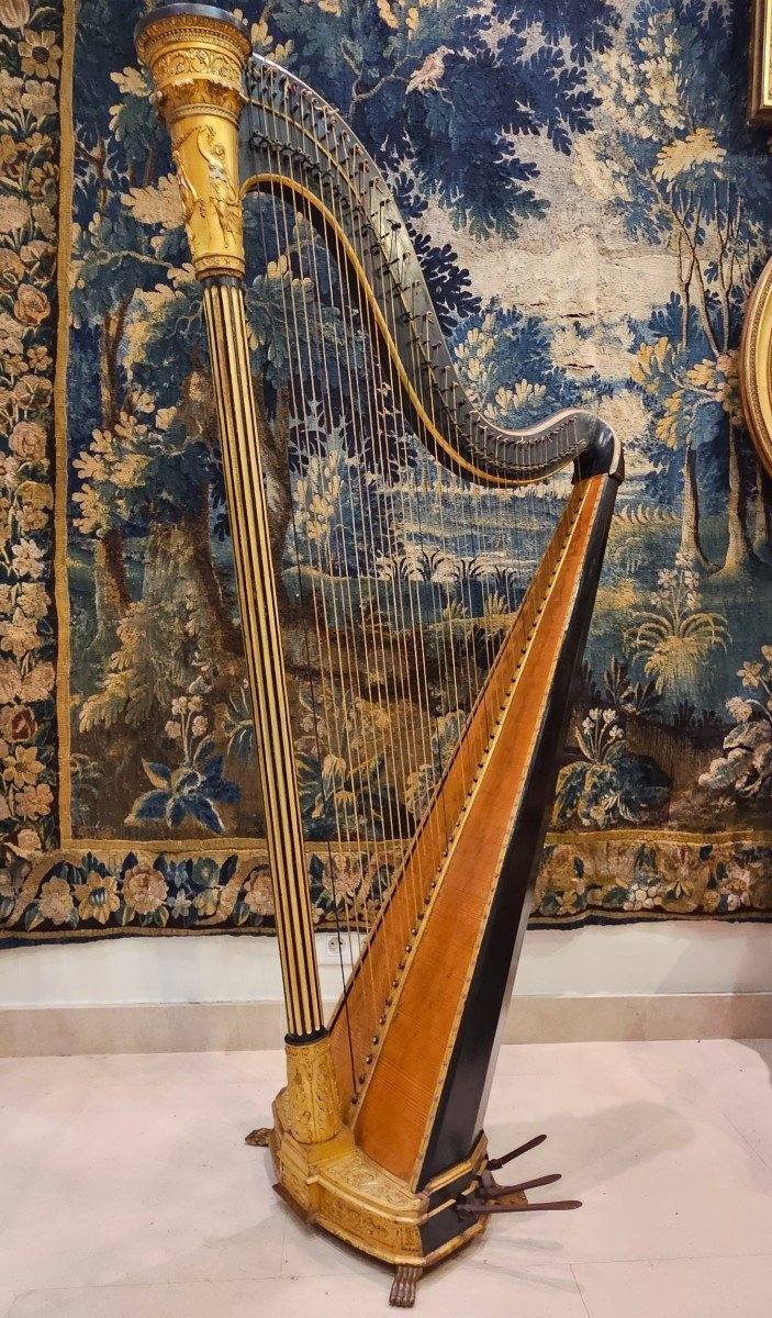Harp Signed "naderman In Paris" Around 1800 Empire Period 19th