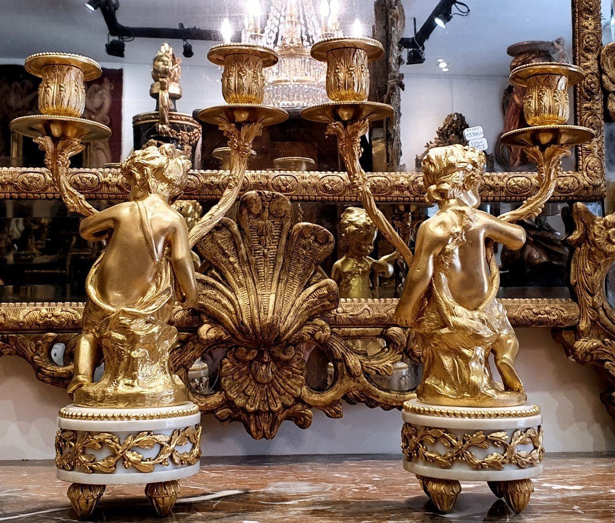 Pair Of "aux Puttis" Candelabra After Clodion Late 19th Century-photo-2