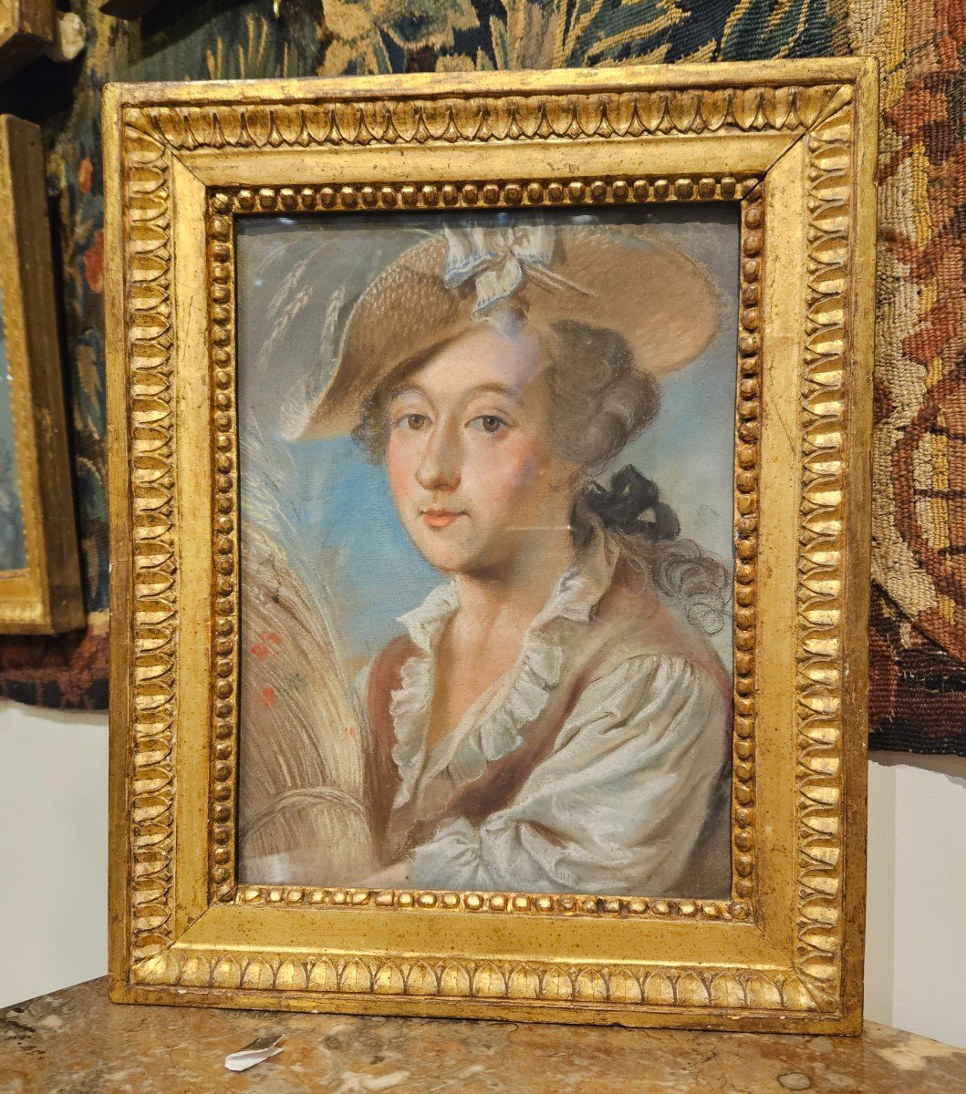 Suite Of Four "pastel" Portraits Late 18th Century-photo-4