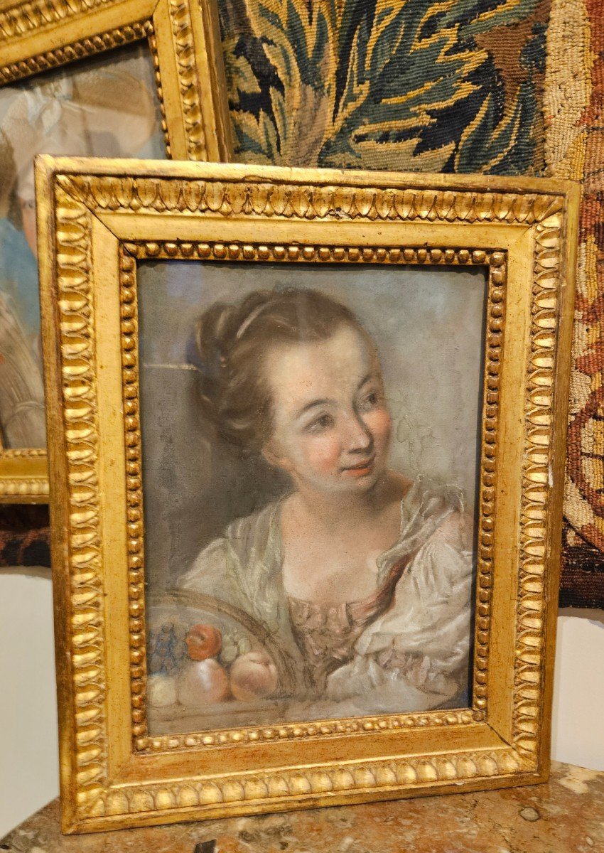 Suite Of Four "pastel" Portraits Late 18th Century-photo-1