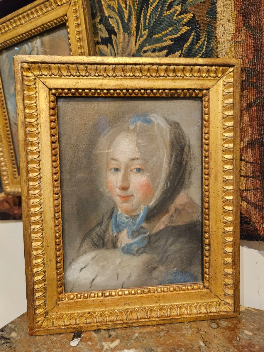 Suite Of Four "pastel" Portraits Late 18th Century-photo-2