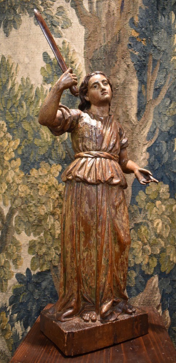 "saint Michael The Archangel" In Carved Wood XVIII-photo-3