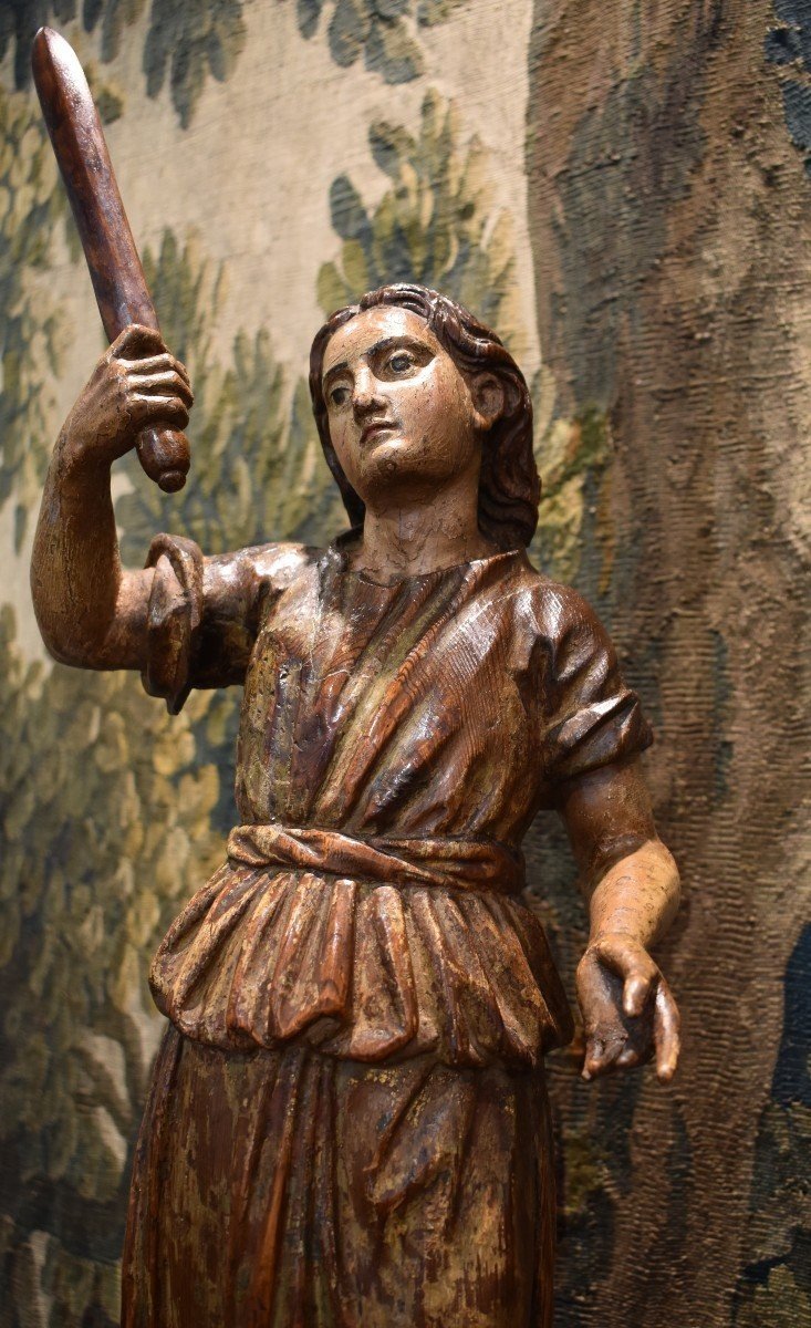 "saint Michel Archange" En Bois Sculpté XVIII ème-photo-1