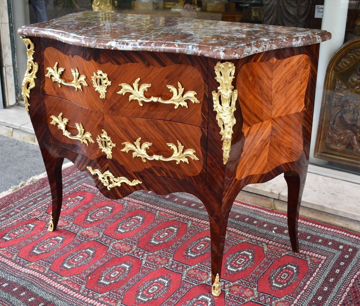 Commode En Marqueterie Estampillée A. Fleury Epoque Louis XV XVIII ème-photo-2