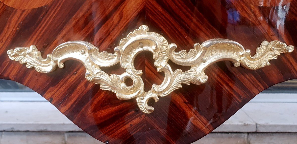 Commode En Marqueterie Estampillée A. Fleury Epoque Louis XV XVIII ème-photo-4