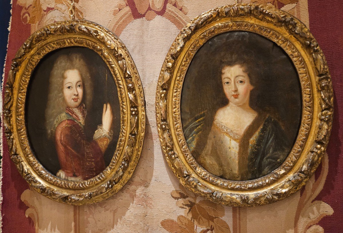 "louis XV And Marie Leczinska Children" Follower Of Pierre Mignard Regency Period Early 18th Century-photo-3