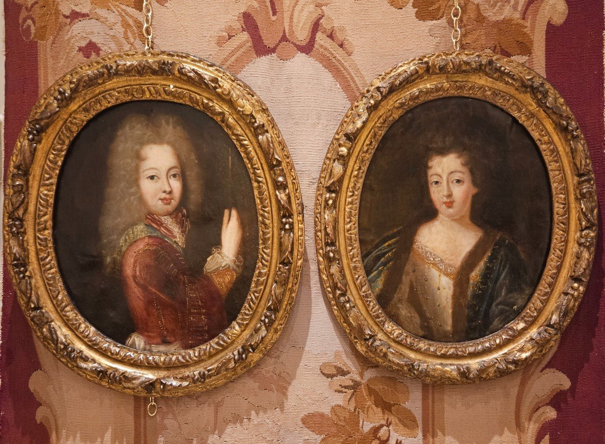 "louis XV And Marie Leczinska Children" Follower Of Pierre Mignard Regency Period Early 18th Century-photo-5