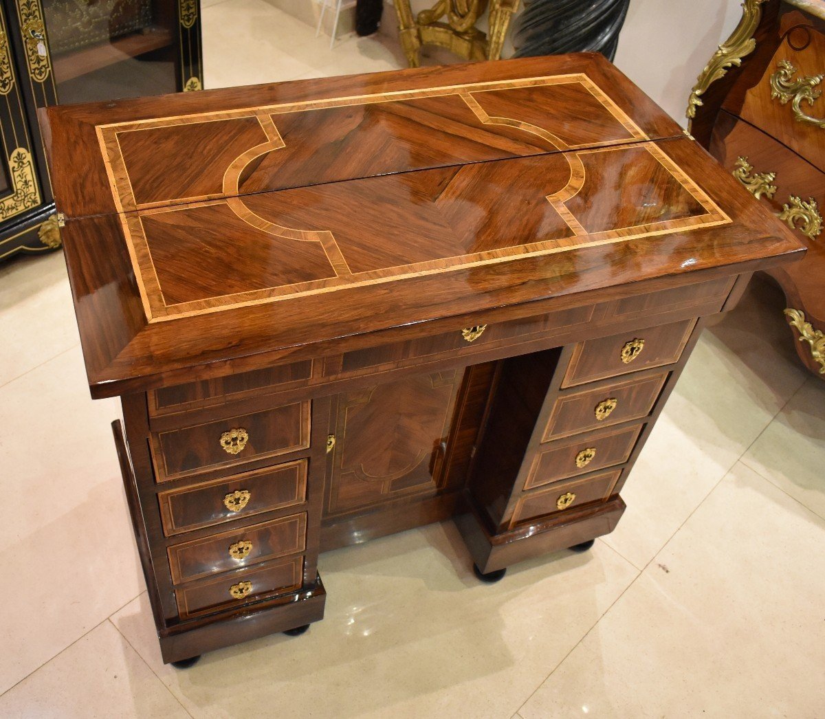 Changer's Desk In Marquetry Louis XIV XVIIth Period -photo-7
