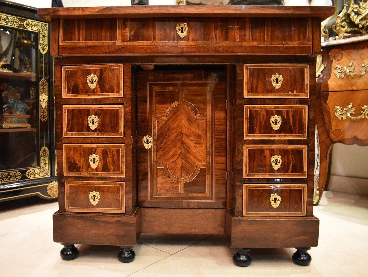 Changer's Desk In Marquetry Louis XIV XVIIth Period 