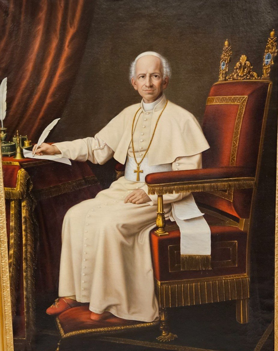 Important Portrait Du Pape Léon XIII XIX ème-photo-3