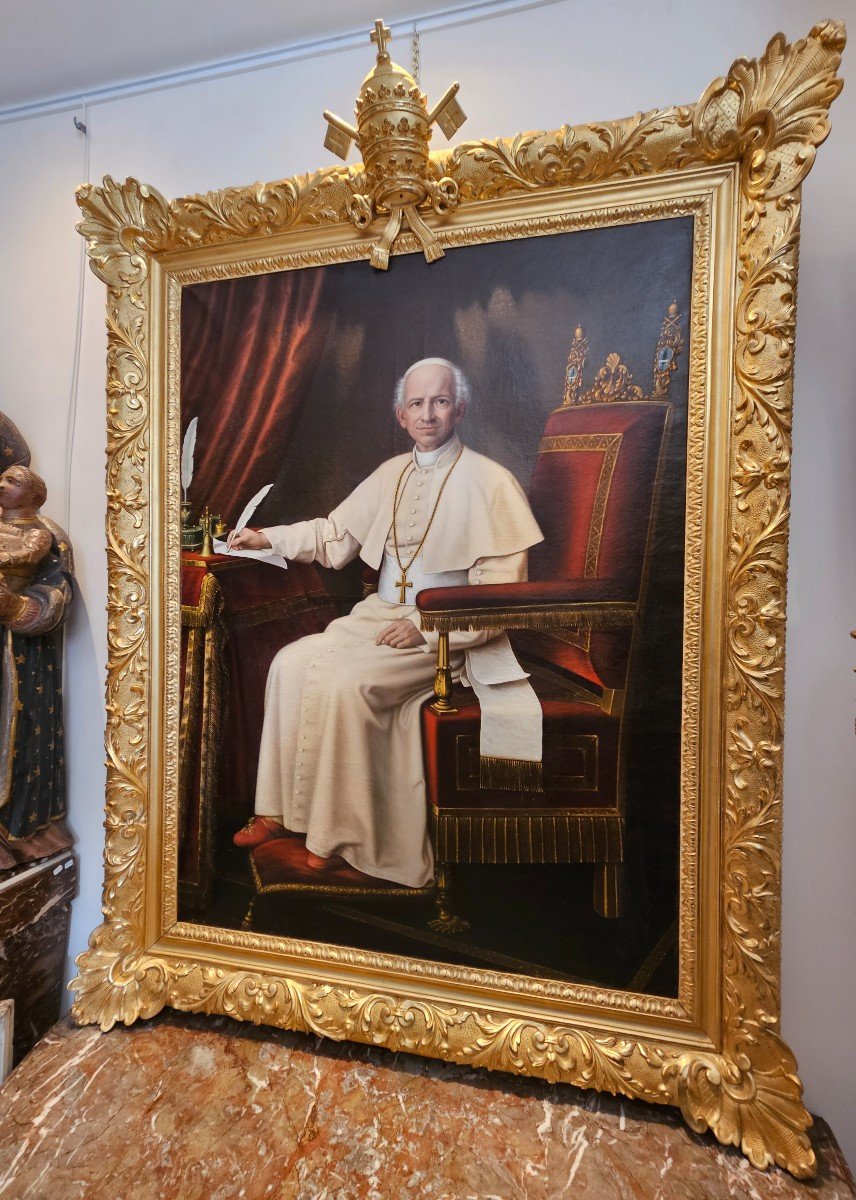 Important Portrait Du Pape Léon XIII XIX ème-photo-4