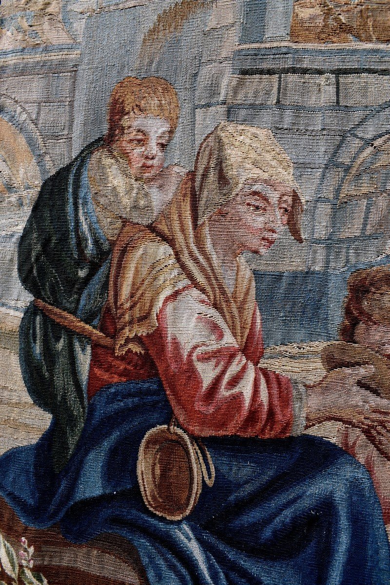 Grande Tapisserie "la Diseuse De Bonne Aventure" Bruxelles XVIII ème-photo-2