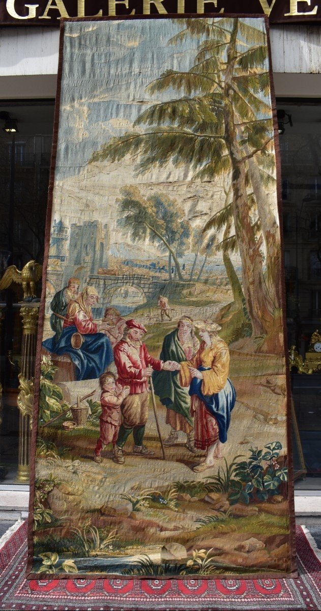 Grande Tapisserie "la Diseuse De Bonne Aventure" Bruxelles XVIII ème-photo-8