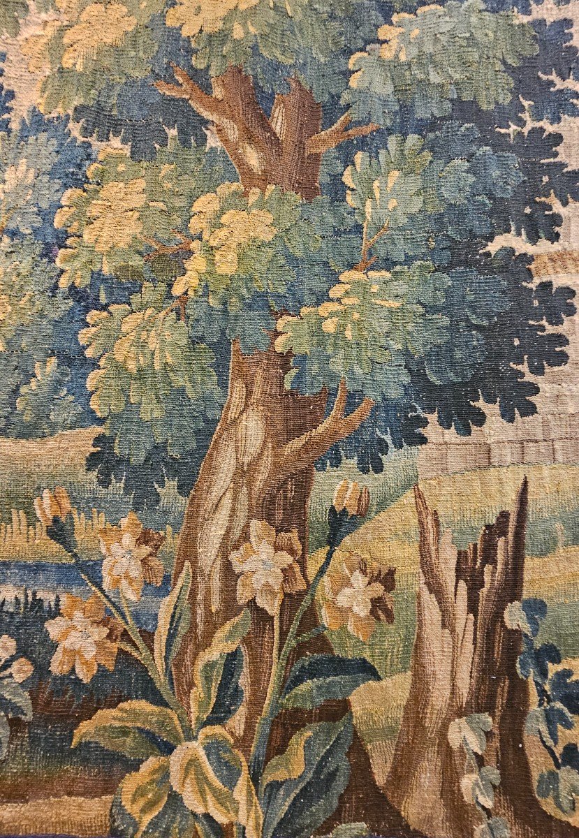 Aubusson Tapestry "greenery Aux Echassiers" Louis XIV XVIIth Period-photo-3