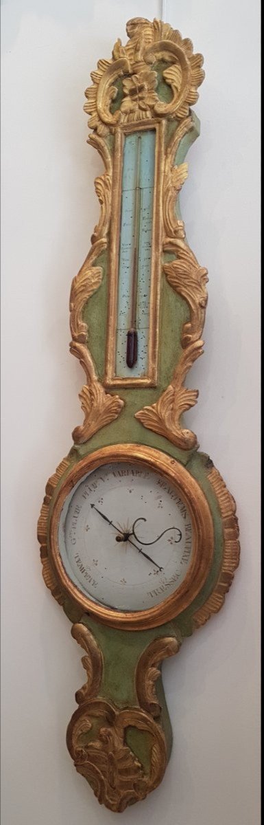 Baromètre Thermomètre d'Epoque Transition Louis XV / Louis XVI XVIII ème-photo-2