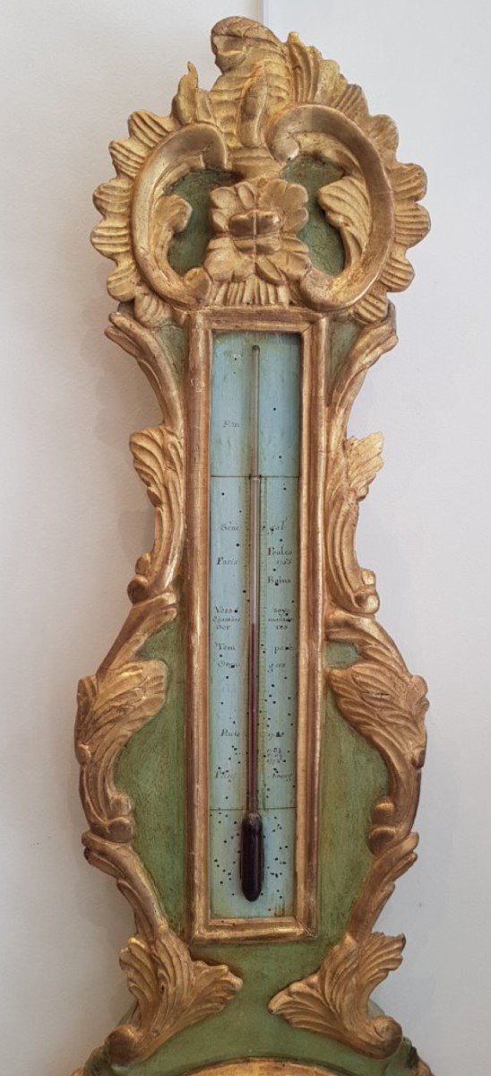 Baromètre Thermomètre d'Epoque Transition Louis XV / Louis XVI XVIII ème-photo-3