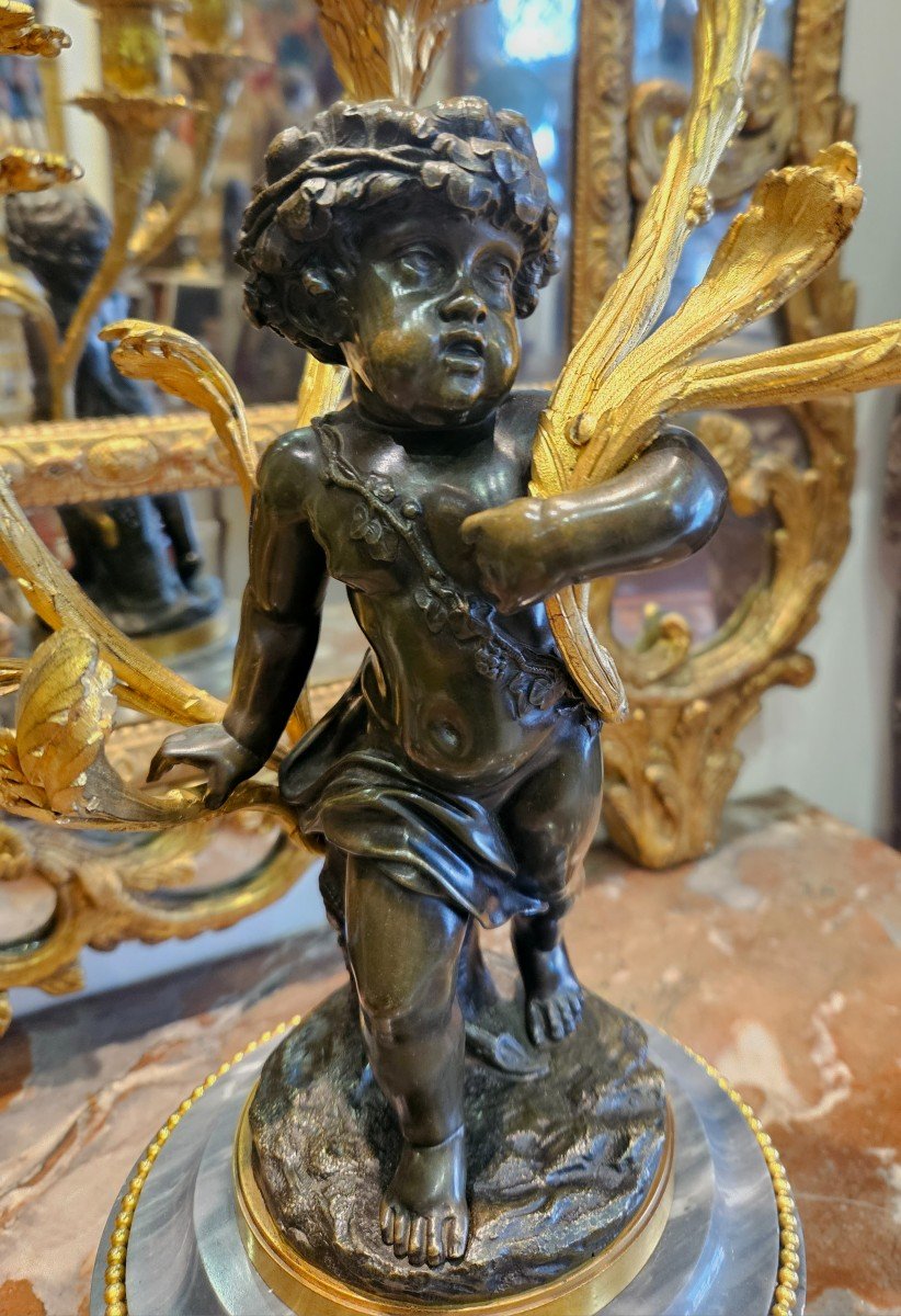 Paire d'Importants Candélabres d'Après Claudion Epoque Napoléon III XIX ème-photo-3