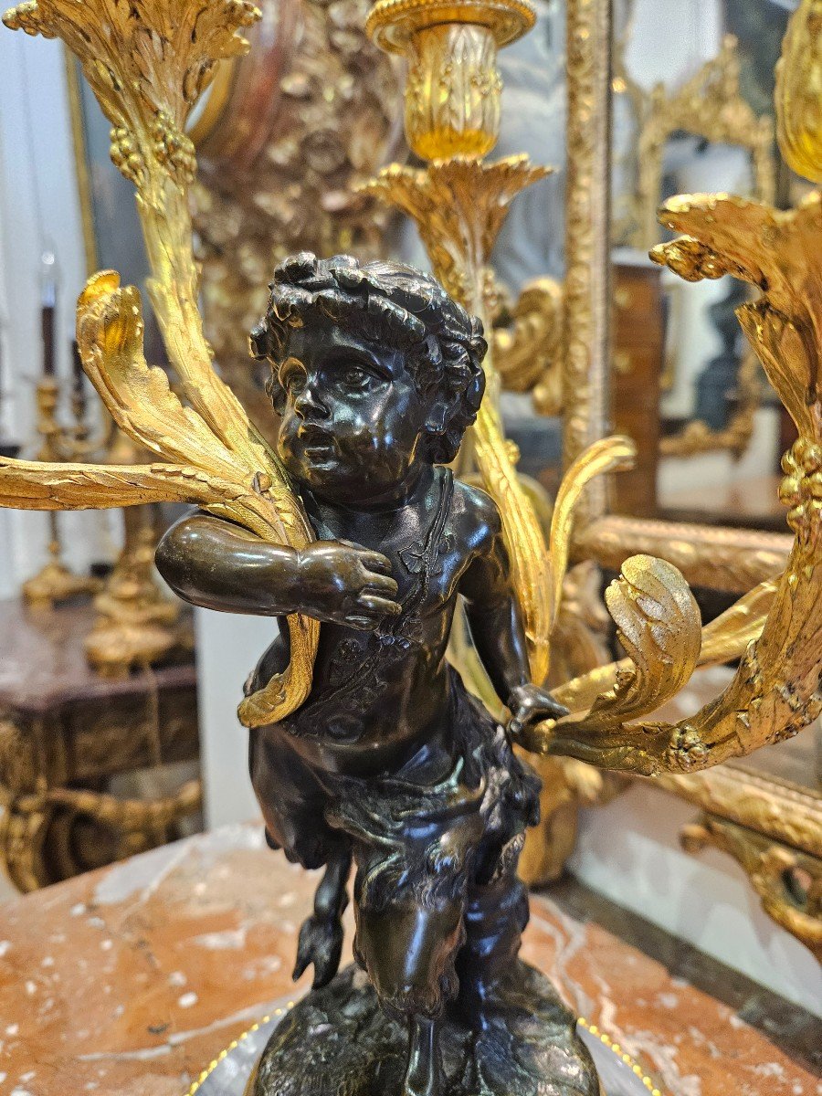 Paire d'Importants Candélabres d'Après Claudion Epoque Napoléon III XIX ème-photo-4