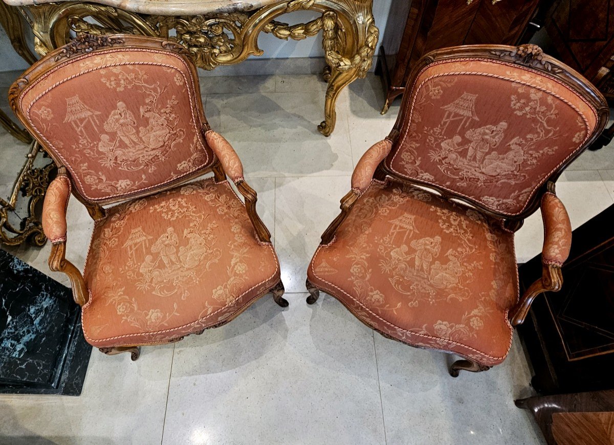  Armchairs To The Queen "i.gourdin" Louis XV XVIIIth Period-photo-3