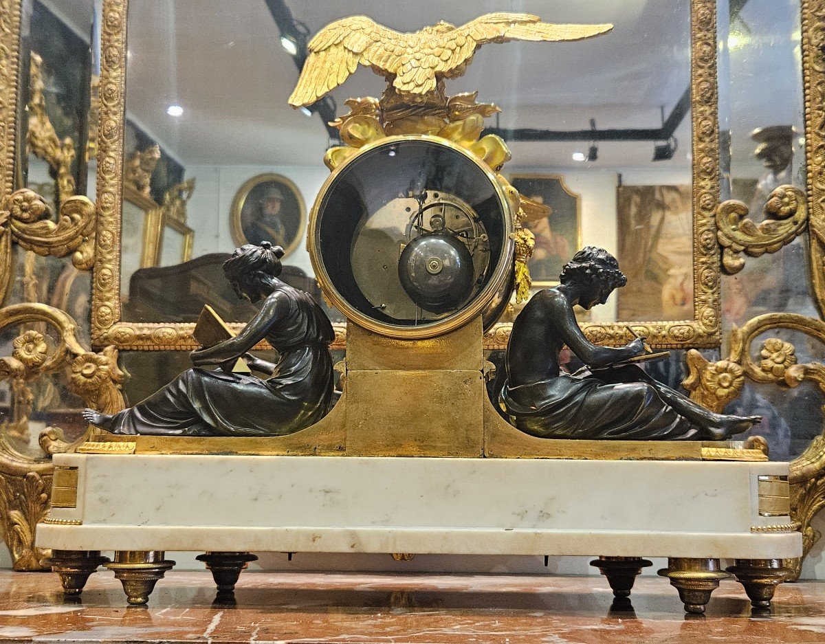 Important Clock "study And Philosophy" Louis XVI XVIIIth Period -photo-7