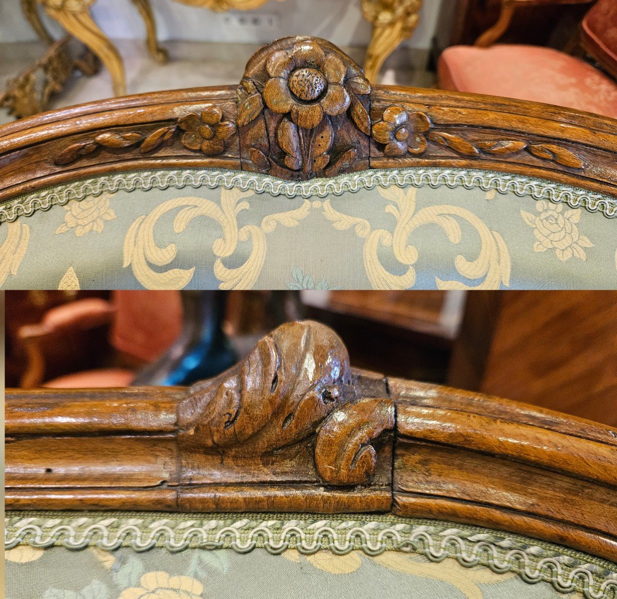 Importante Bergère Estampillée PH.Poirie Epoque Louis XV XVIII ème -photo-5